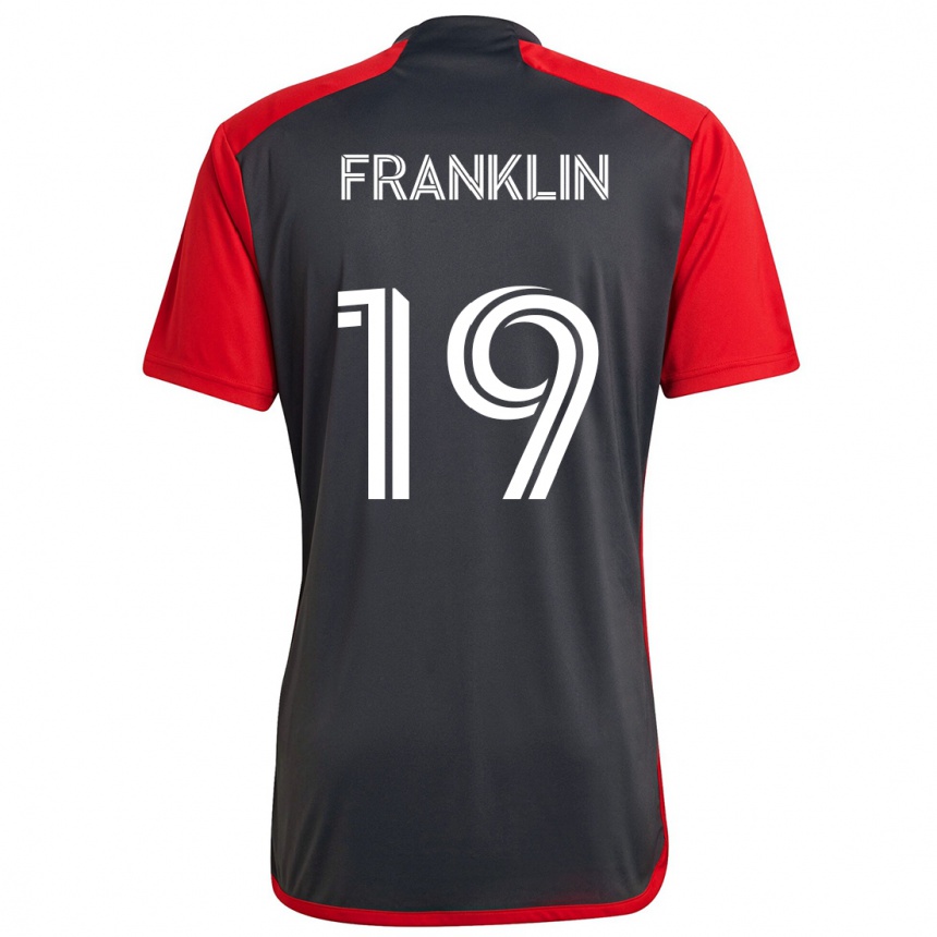 Kids Football Kobe Franklin #19 Grayn Red Home Jersey 2024/25 T-Shirt Uk