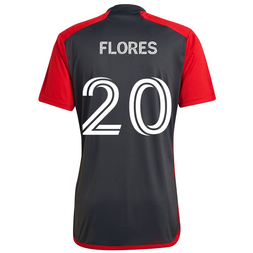 Kids Football Deybi Flores #20 Grayn Red Home Jersey 2024/25 T-Shirt Uk