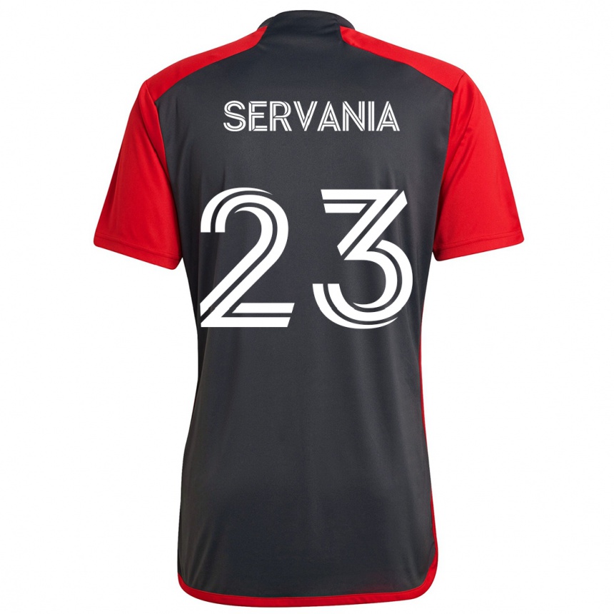 Kids Football Brandon Servania #23 Grayn Red Home Jersey 2024/25 T-Shirt Uk