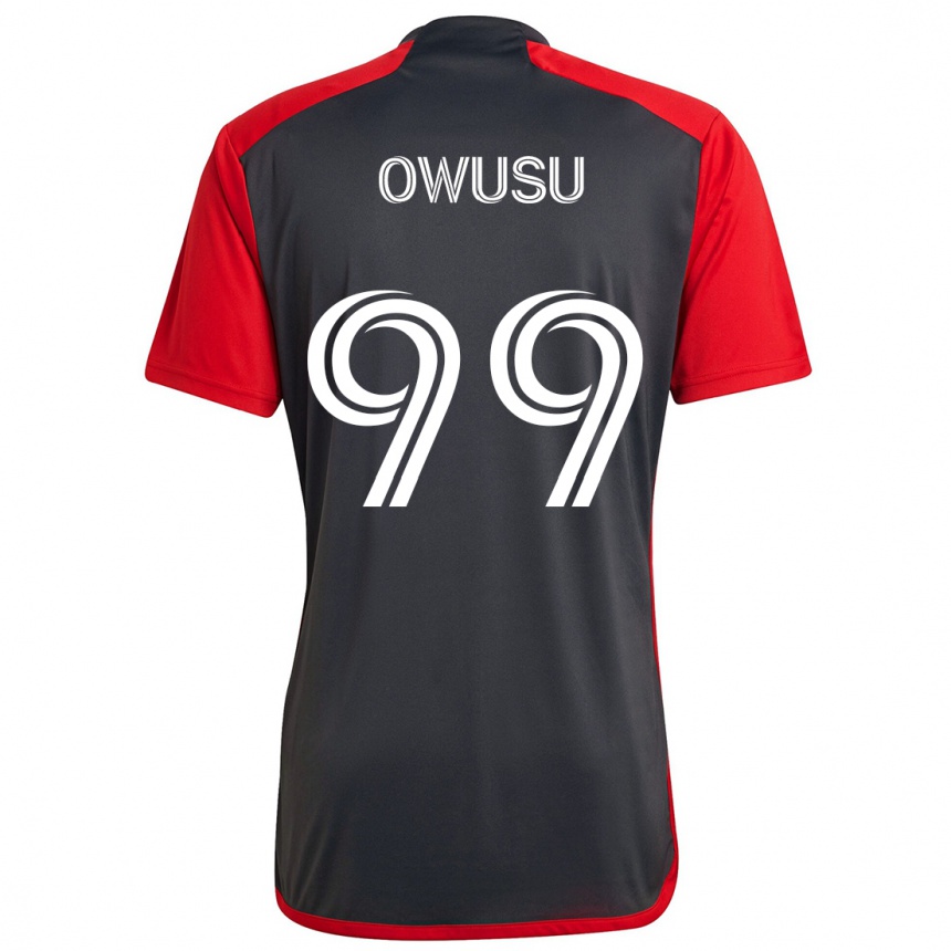 Kids Football Prince Osei Owusu #99 Grayn Red Home Jersey 2024/25 T-Shirt Uk