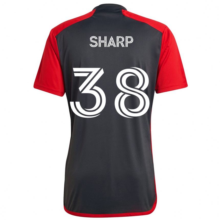 Kids Football Charlie Sharp #38 Grayn Red Home Jersey 2024/25 T-Shirt Uk