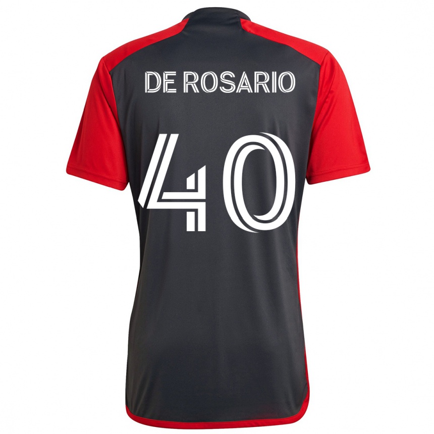 Kids Football Adisa De Rosario #40 Grayn Red Home Jersey 2024/25 T-Shirt Uk