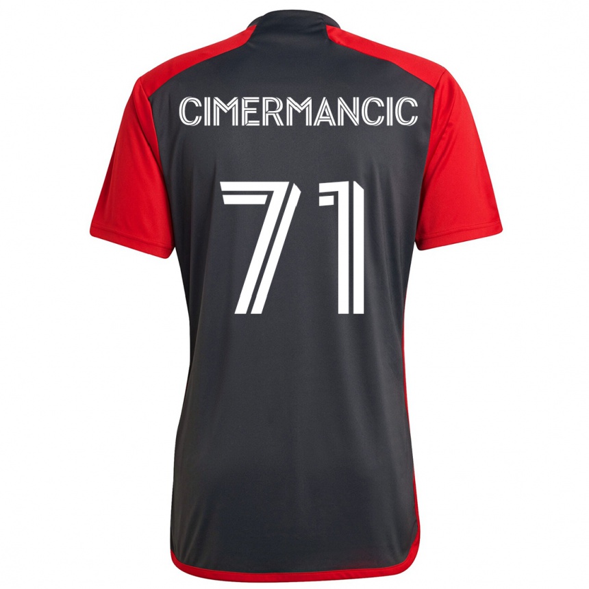 Kids Football Markus Cimermancic #71 Grayn Red Home Jersey 2024/25 T-Shirt Uk