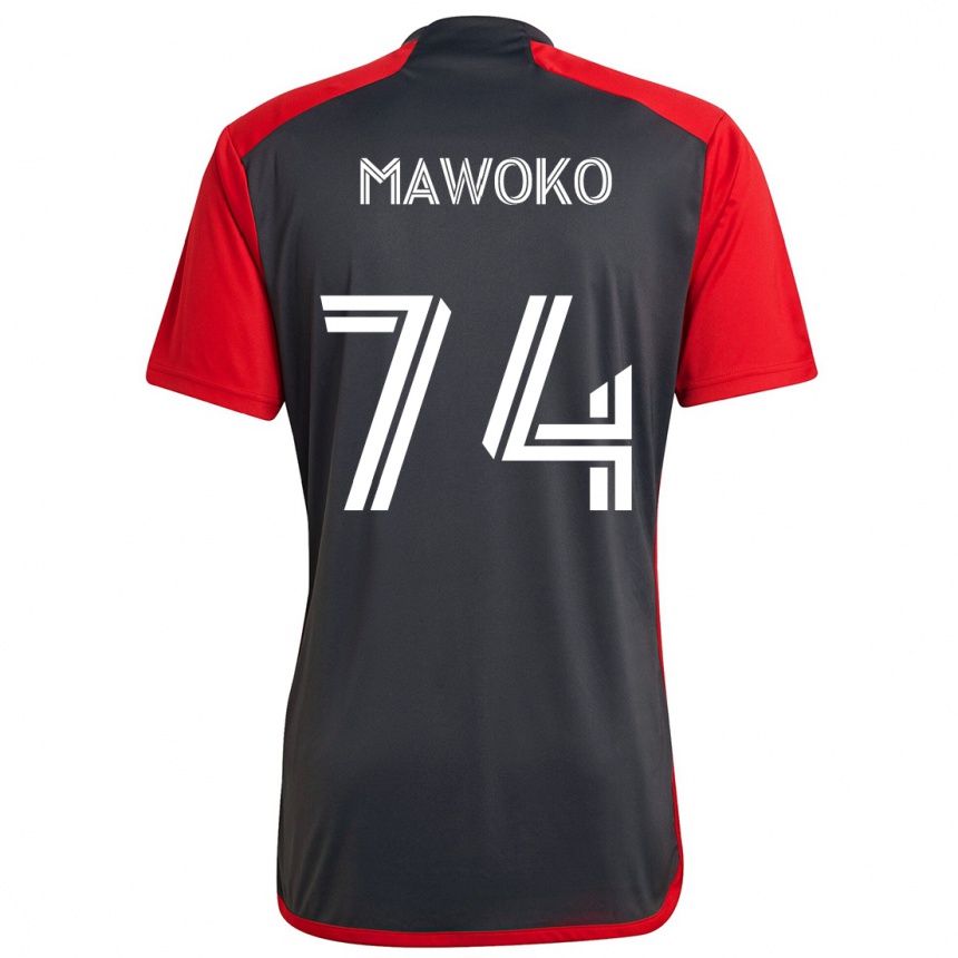 Kids Football Kundai Mawoko #74 Grayn Red Home Jersey 2024/25 T-Shirt Uk