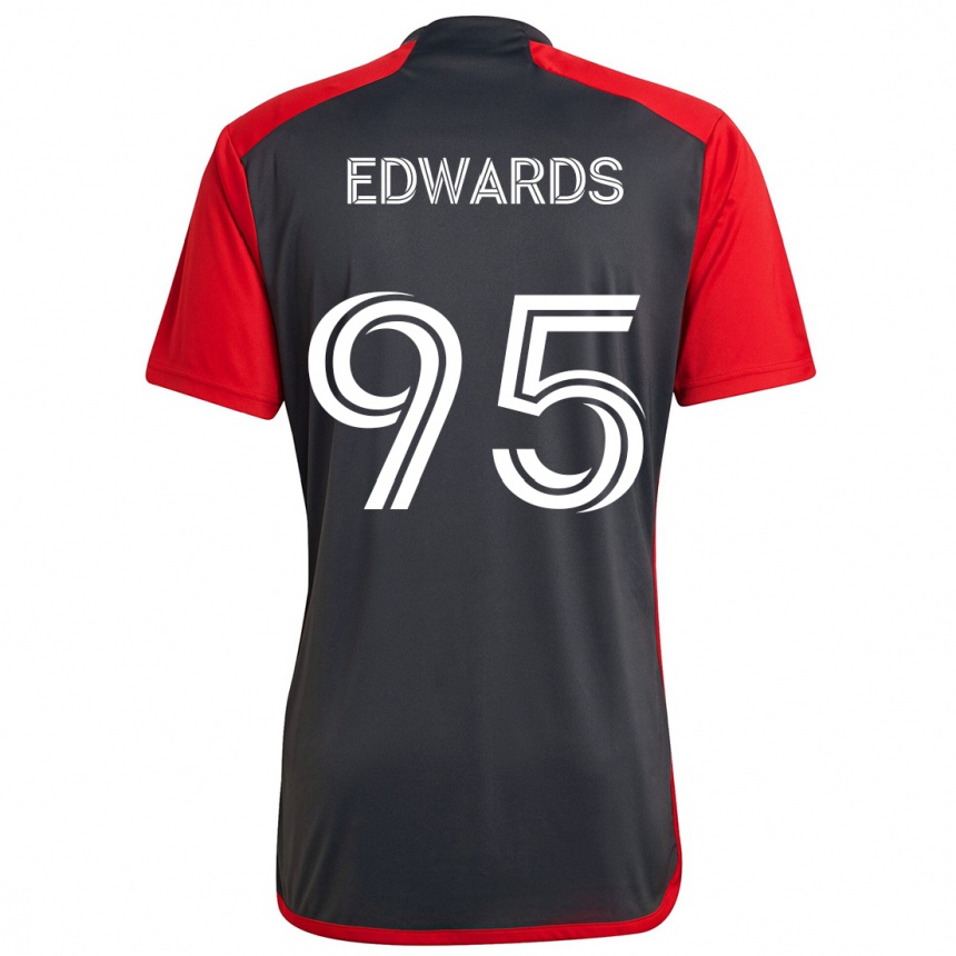 Kids Football Nathaniel Edwards #95 Grayn Red Home Jersey 2024/25 T-Shirt Uk