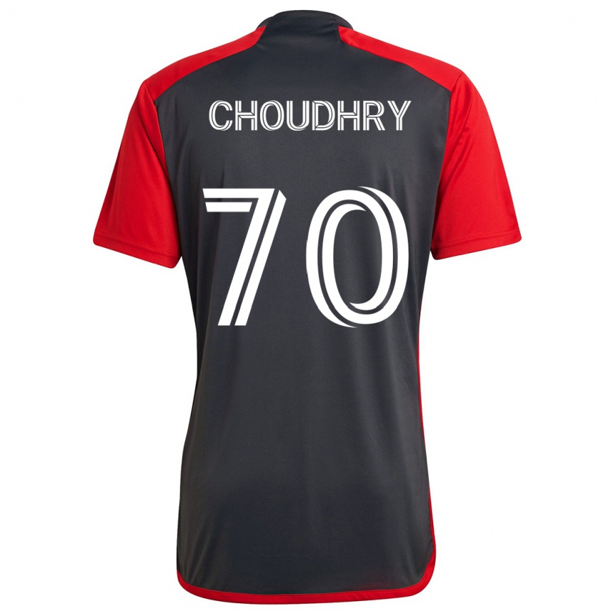 Kids Football Benjamin Choudhry #70 Grayn Red Home Jersey 2024/25 T-Shirt Uk