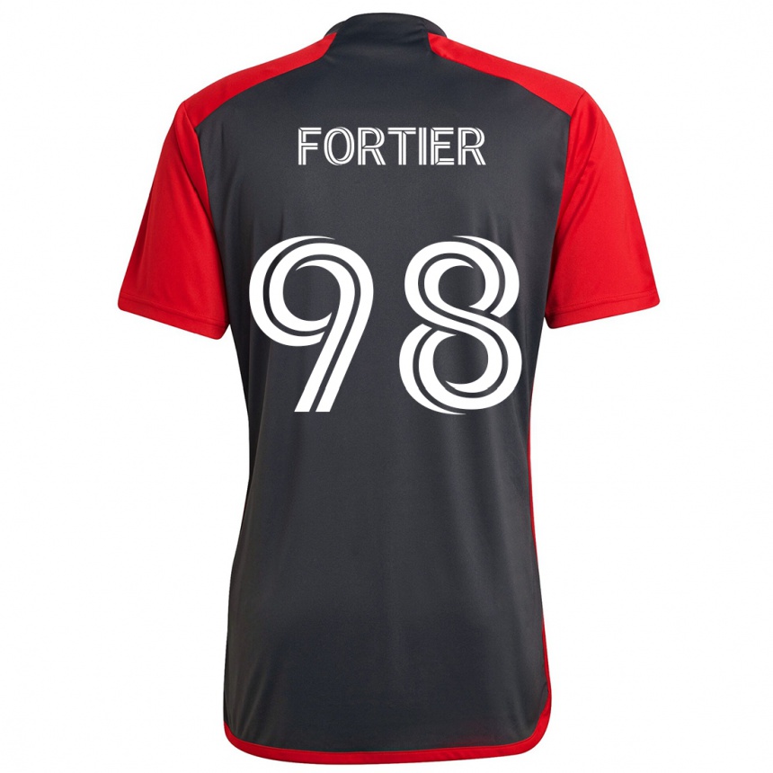 Kids Football Kristjan Fortier #98 Grayn Red Home Jersey 2024/25 T-Shirt Uk