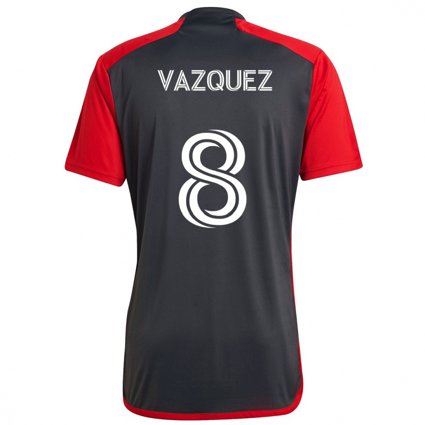 Kids Football Víctor Vázquez #8 Grayn Red Home Jersey 2024/25 T-Shirt Uk