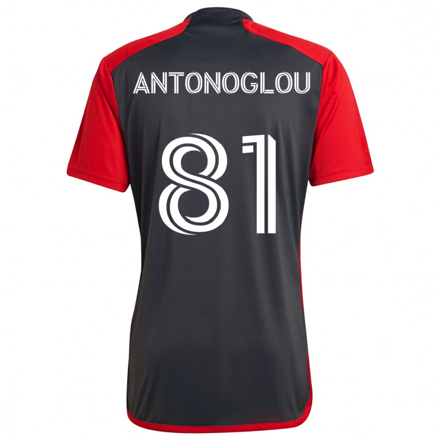 Kids Football Themi Antonoglou #81 Grayn Red Home Jersey 2024/25 T-Shirt Uk