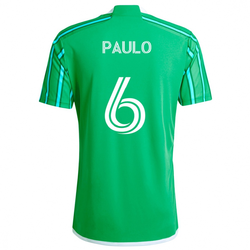 Kids Football João Paulo #6 Green White Home Jersey 2024/25 T-Shirt Uk