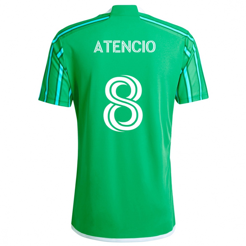 Kids Football Josh Atencio #8 Green White Home Jersey 2024/25 T-Shirt Uk