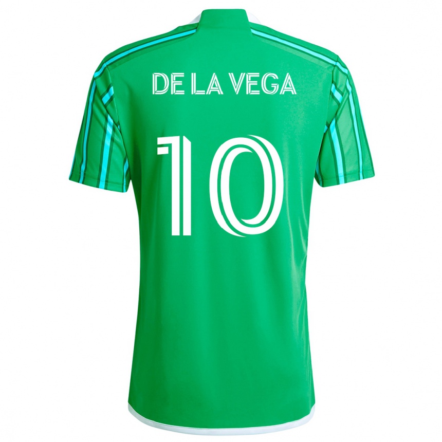 Kids Football Pedro De La Vega #10 Green White Home Jersey 2024/25 T-Shirt Uk