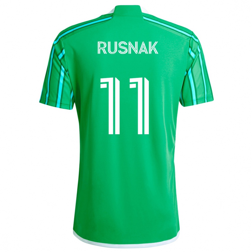 Kids Football Albert Rusnák #11 Green White Home Jersey 2024/25 T-Shirt Uk