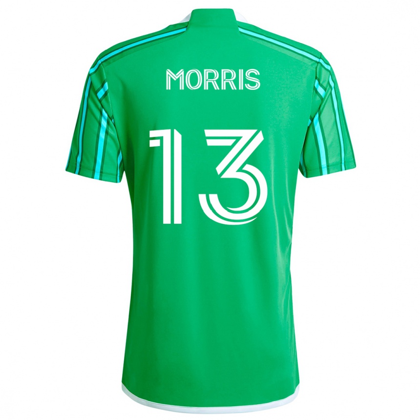 Kids Football Jordan Morris #13 Green White Home Jersey 2024/25 T-Shirt Uk