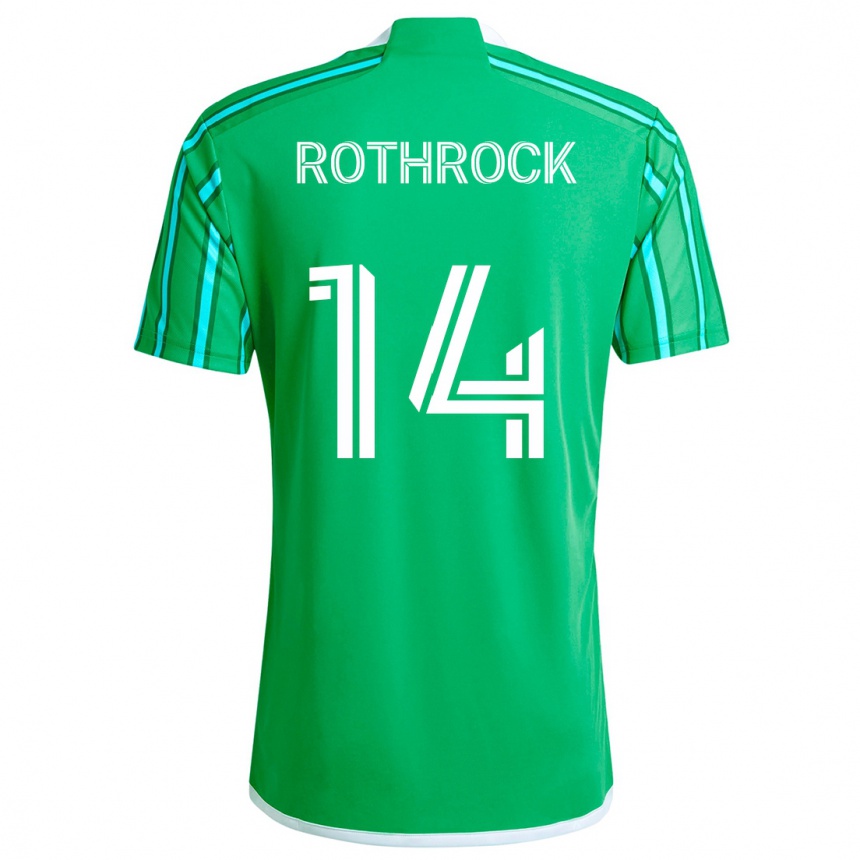 Kids Football Paul Rothrock #14 Green White Home Jersey 2024/25 T-Shirt Uk