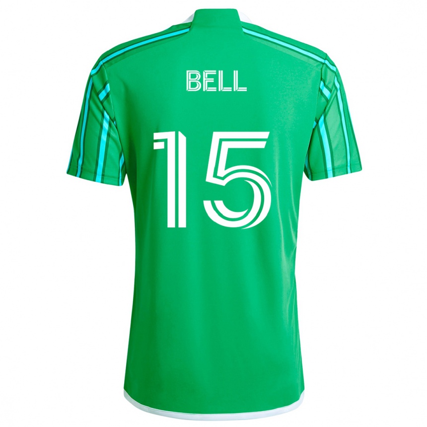 Kids Football Jon Bell #15 Green White Home Jersey 2024/25 T-Shirt Uk