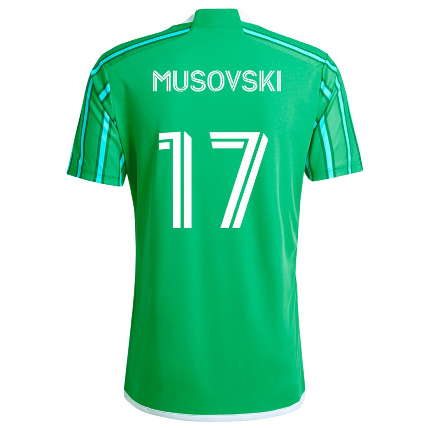 Kids Football Danny Musovski #17 Green White Home Jersey 2024/25 T-Shirt Uk