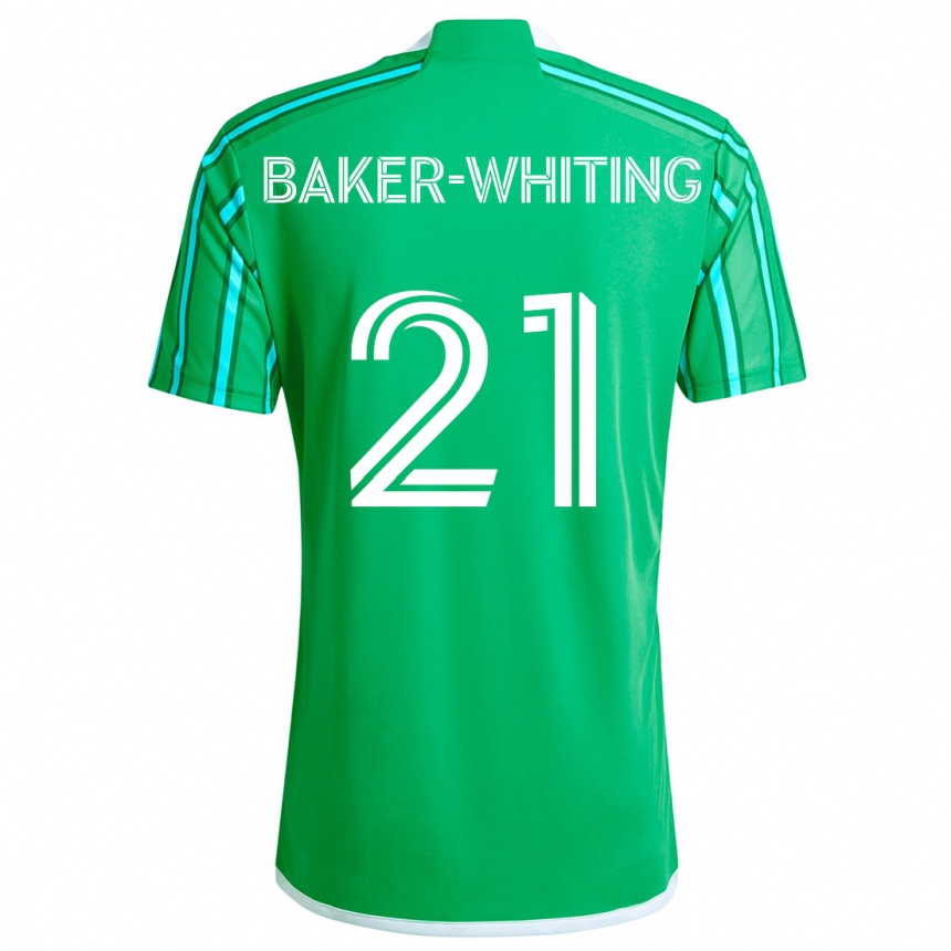 Kids Football Reed Baker-Whiting #21 Green White Home Jersey 2024/25 T-Shirt Uk