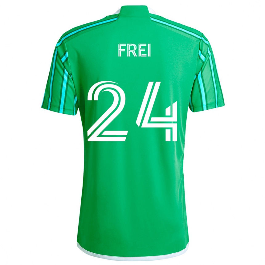 Kids Football Stefan Frei #24 Green White Home Jersey 2024/25 T-Shirt Uk