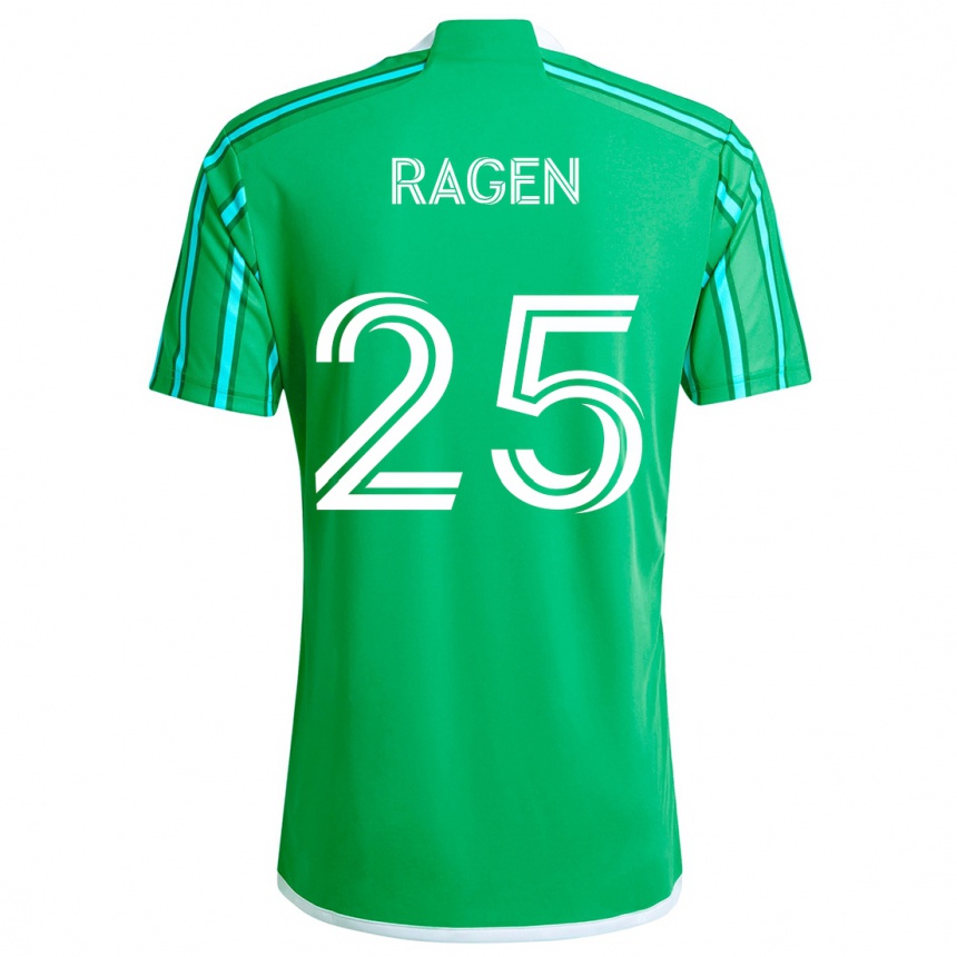 Kids Football Jackson Ragen #25 Green White Home Jersey 2024/25 T-Shirt Uk