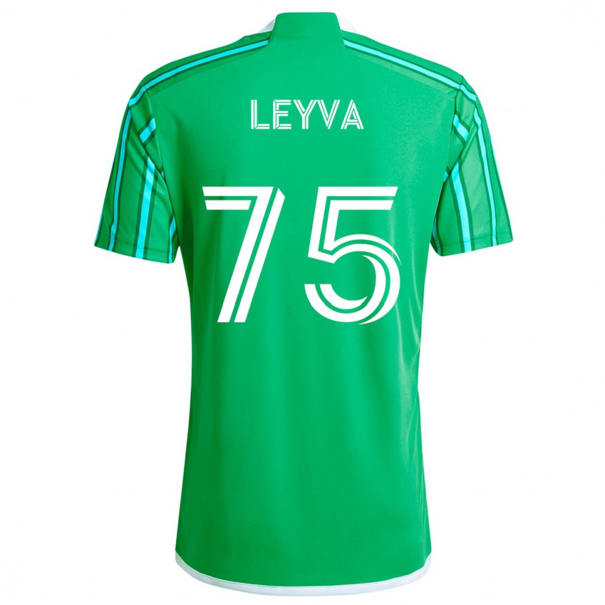 Kids Football Danny Leyva #75 Green White Home Jersey 2024/25 T-Shirt Uk