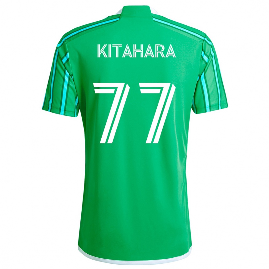 Kids Football Sota Kitahara #77 Green White Home Jersey 2024/25 T-Shirt Uk