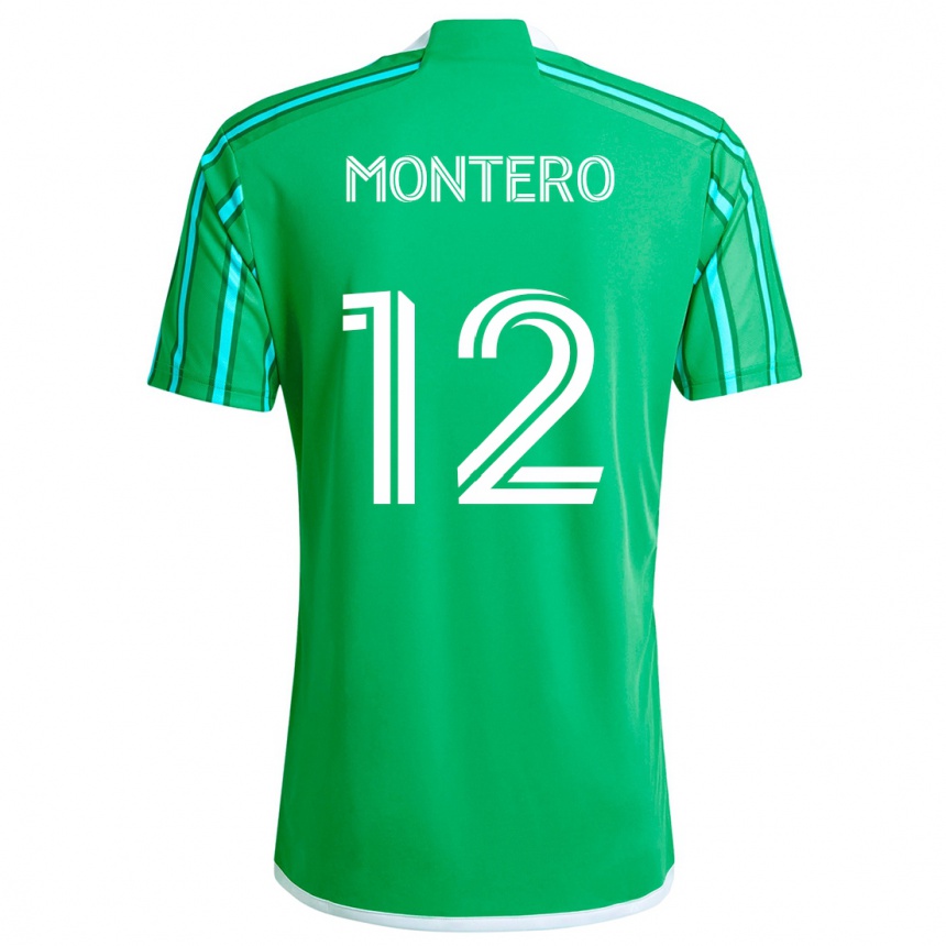 Kids Football Fredy Montero #12 Green White Home Jersey 2024/25 T-Shirt Uk