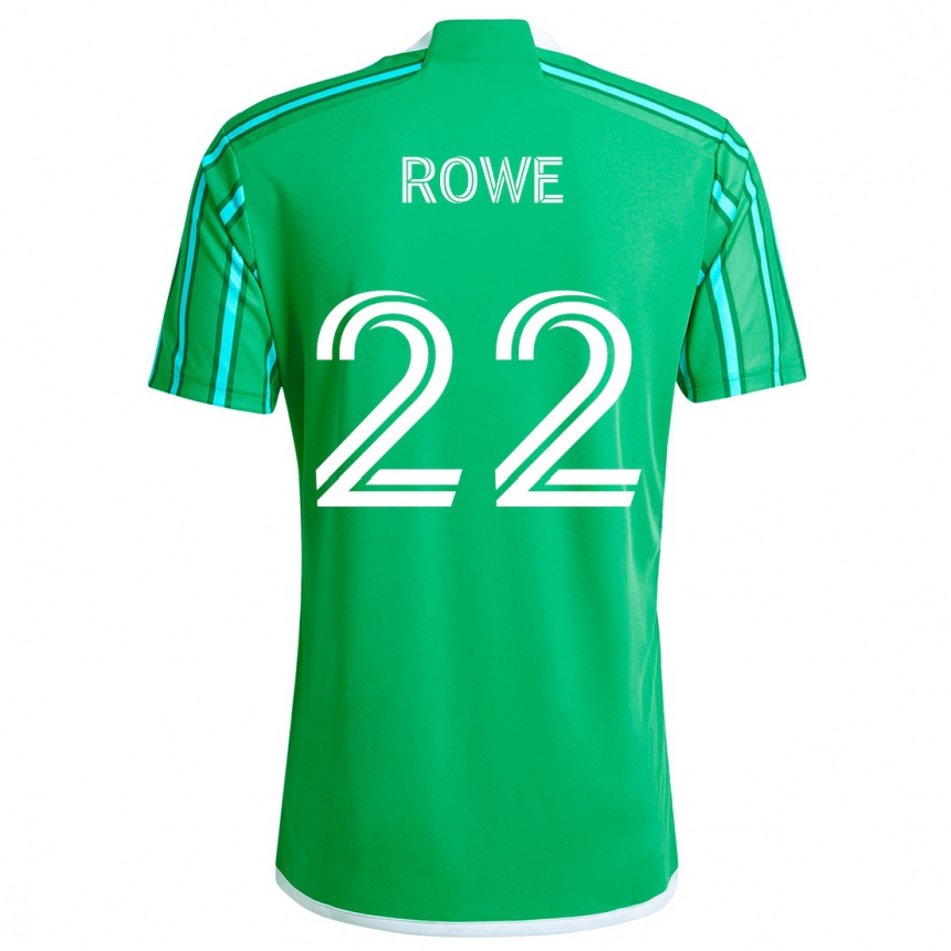 Kids Football Kelyn Rowe #22 Green White Home Jersey 2024/25 T-Shirt Uk