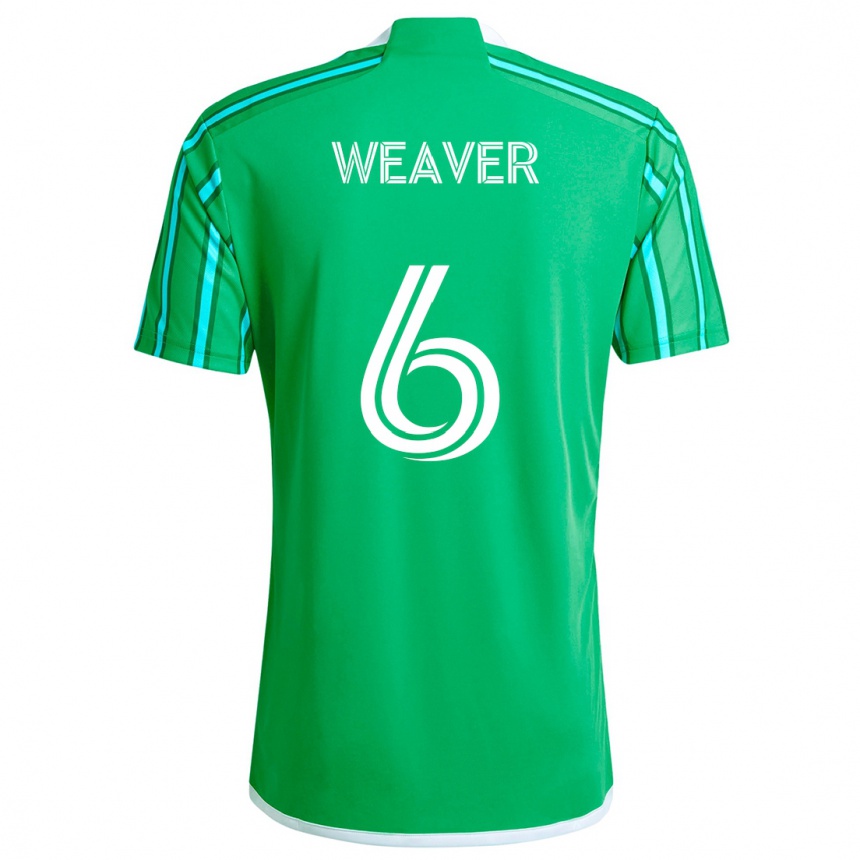 Kids Football Morgan Weaver #6 Green White Home Jersey 2024/25 T-Shirt Uk