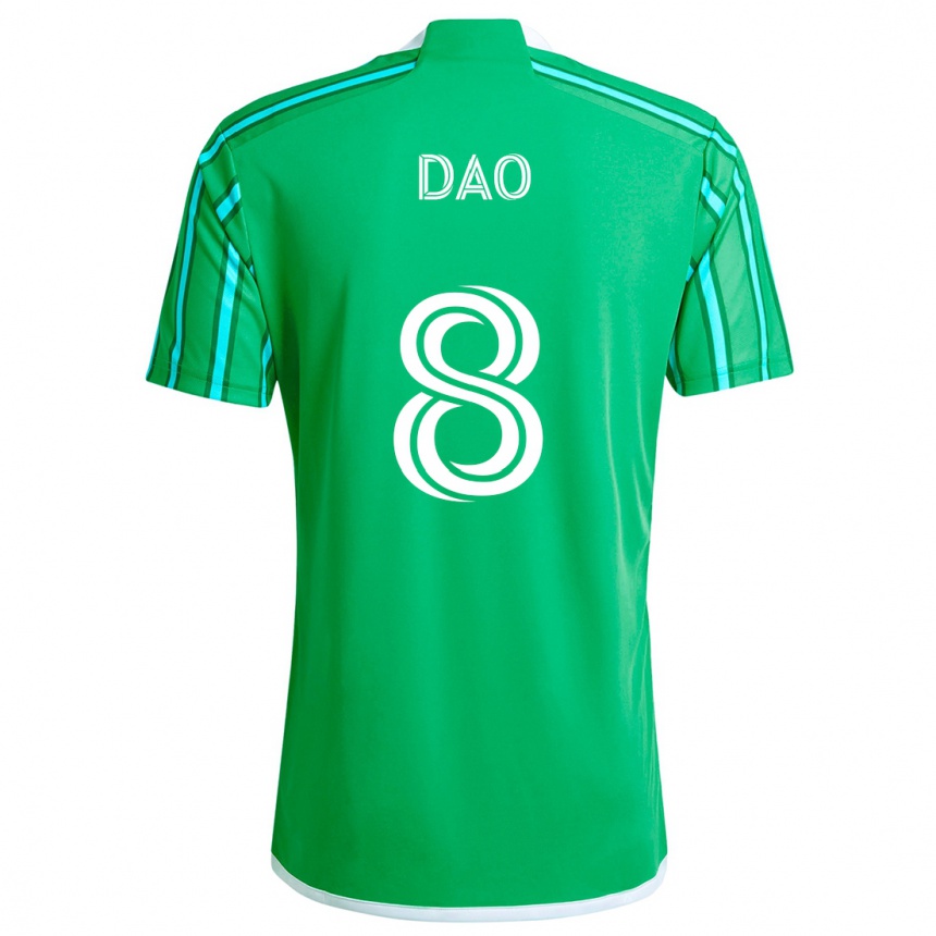 Kids Football Kaylee Dao #8 Green White Home Jersey 2024/25 T-Shirt Uk