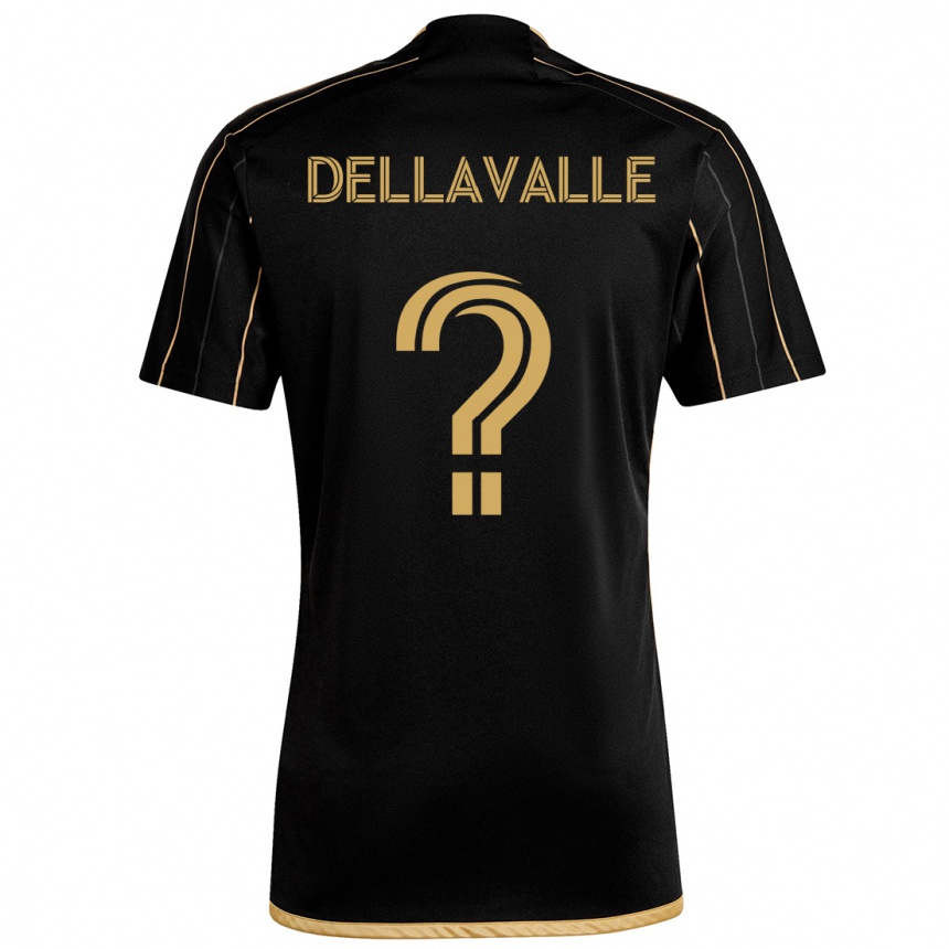 Kids Football Lorenzo Dellavalle #0 Black Gold Home Jersey 2024/25 T-Shirt Uk