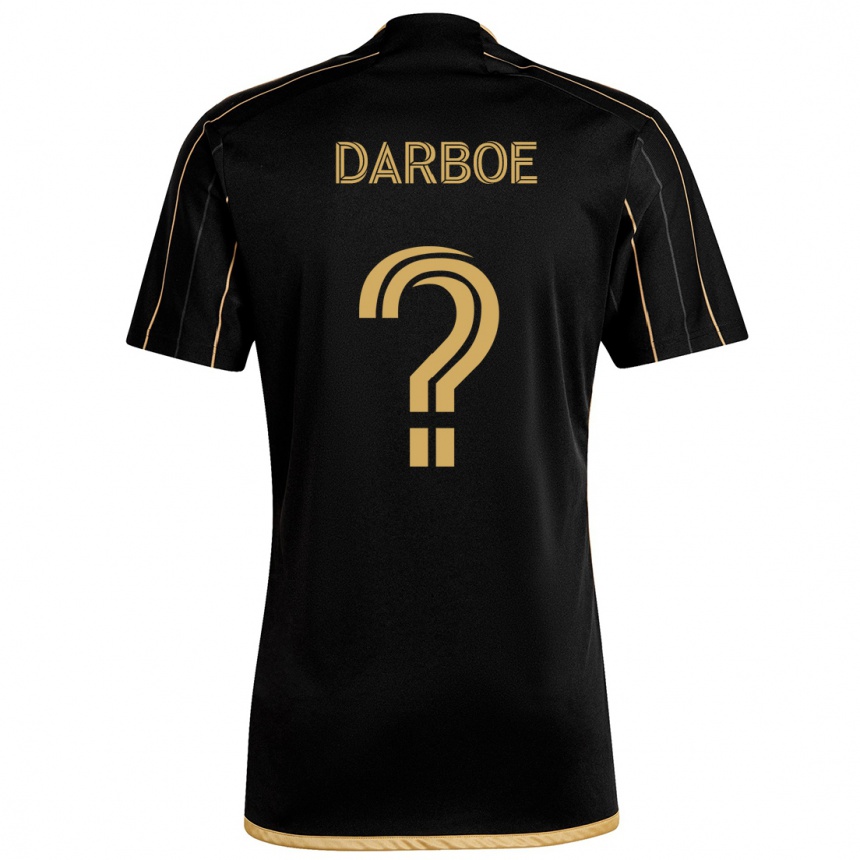 Kids Football Bajung Darboe #0 Black Gold Home Jersey 2024/25 T-Shirt Uk