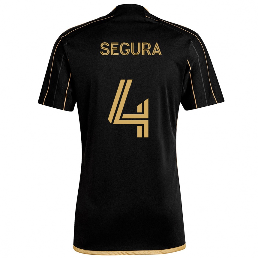 Kids Football Eddie Segura #4 Black Gold Home Jersey 2024/25 T-Shirt Uk