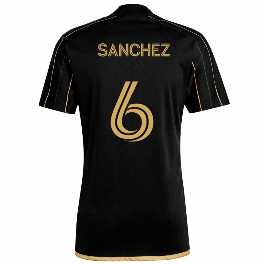 Kids Football Ilie Sánchez #6 Black Gold Home Jersey 2024/25 T-Shirt Uk