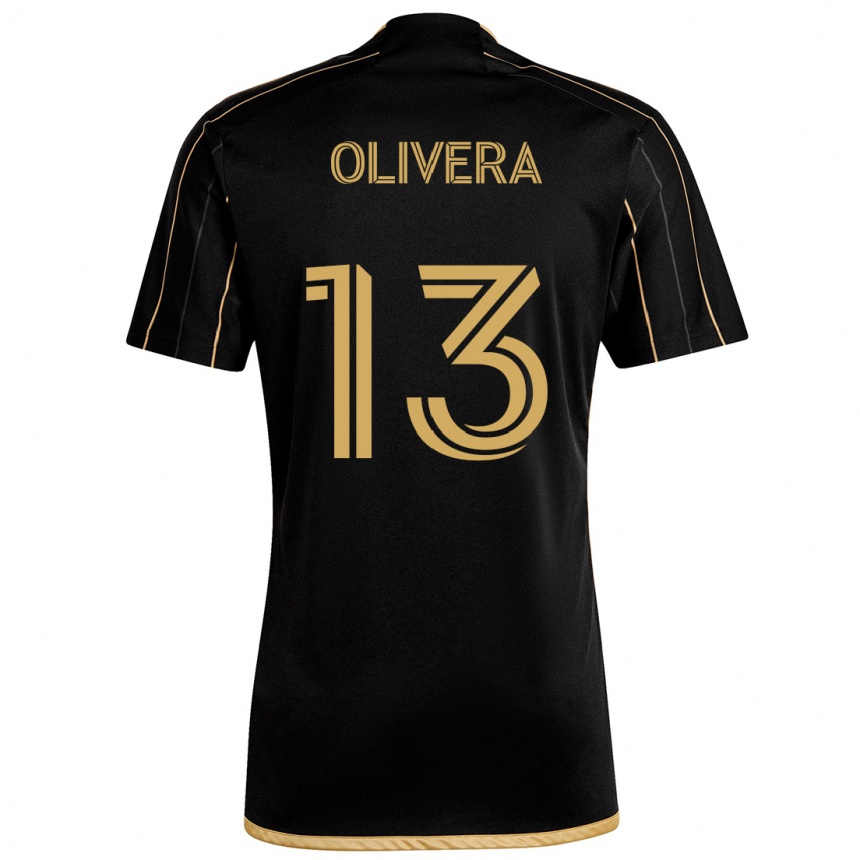 Kids Football Cristian Olivera #13 Black Gold Home Jersey 2024/25 T-Shirt Uk