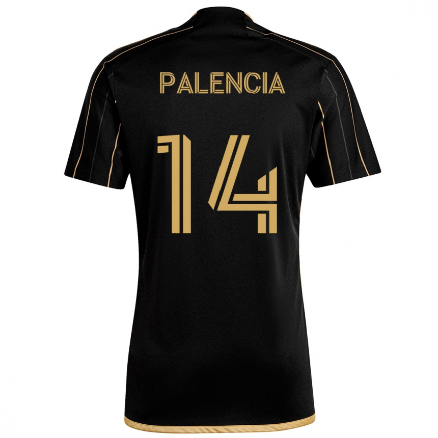 Kids Football Sergi Palencia #14 Black Gold Home Jersey 2024/25 T-Shirt Uk