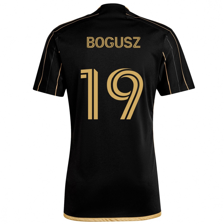 Kids Football Mateusz Bogusz #19 Black Gold Home Jersey 2024/25 T-Shirt Uk