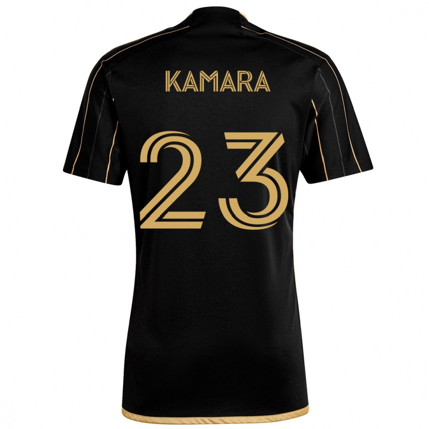 Kids Football Kei Kamara #23 Black Gold Home Jersey 2024/25 T-Shirt Uk