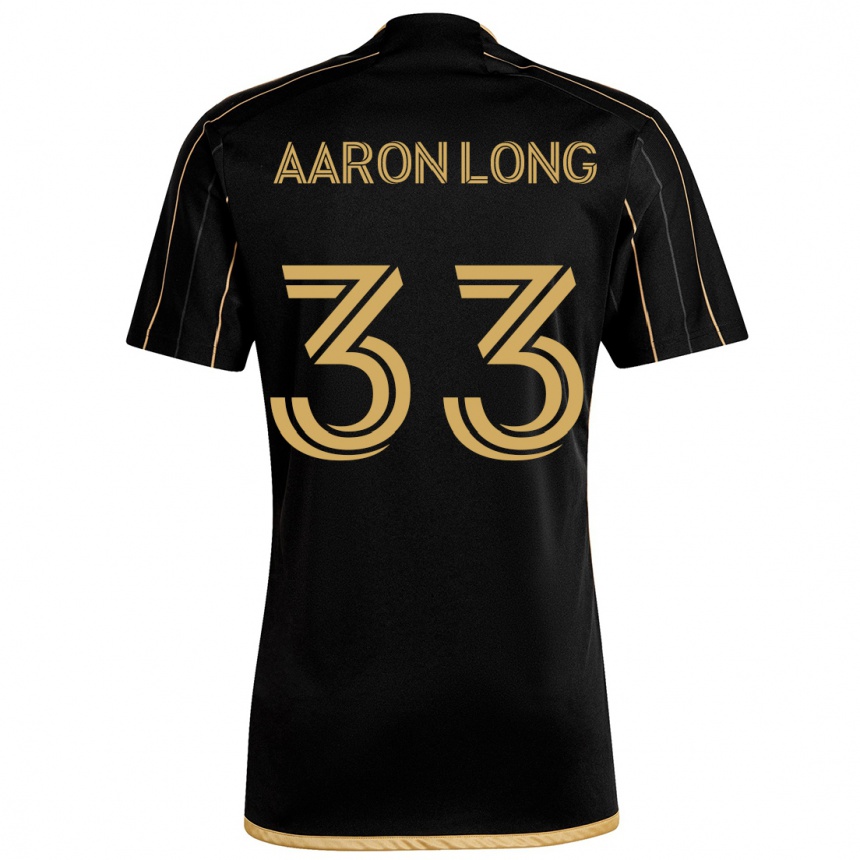 Kids Football Aaron Long #33 Black Gold Home Jersey 2024/25 T-Shirt Uk