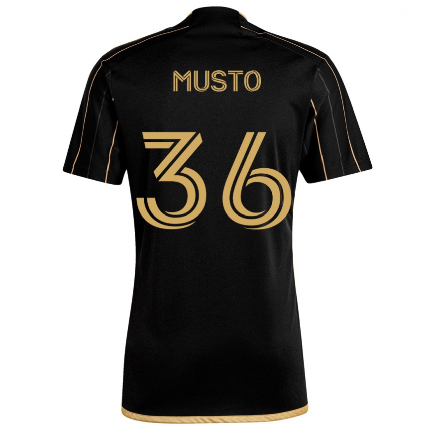 Kids Football Tommy Musto #36 Black Gold Home Jersey 2024/25 T-Shirt Uk