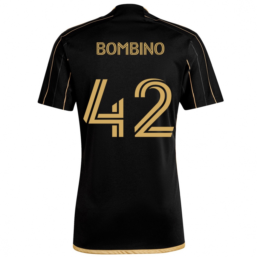 Kids Football Luca Bombino #42 Black Gold Home Jersey 2024/25 T-Shirt Uk