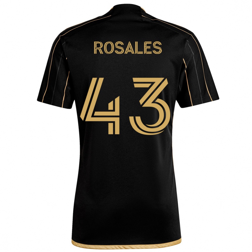 Kids Football Diego Rosales #43 Black Gold Home Jersey 2024/25 T-Shirt Uk