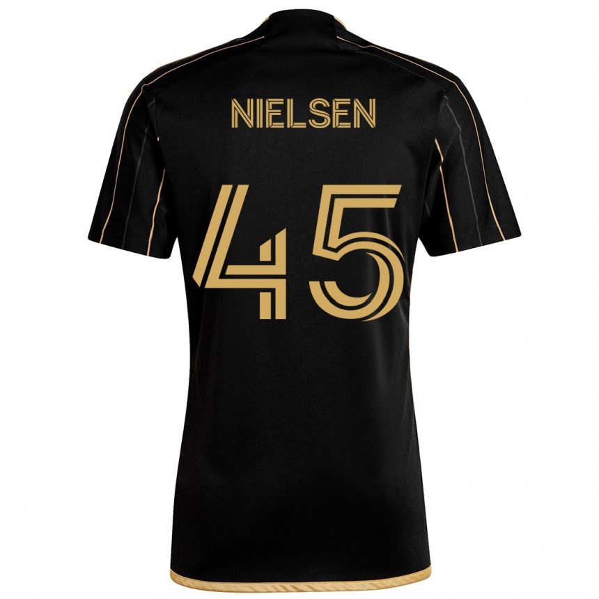 Kids Football Kenny Nielsen #45 Black Gold Home Jersey 2024/25 T-Shirt Uk