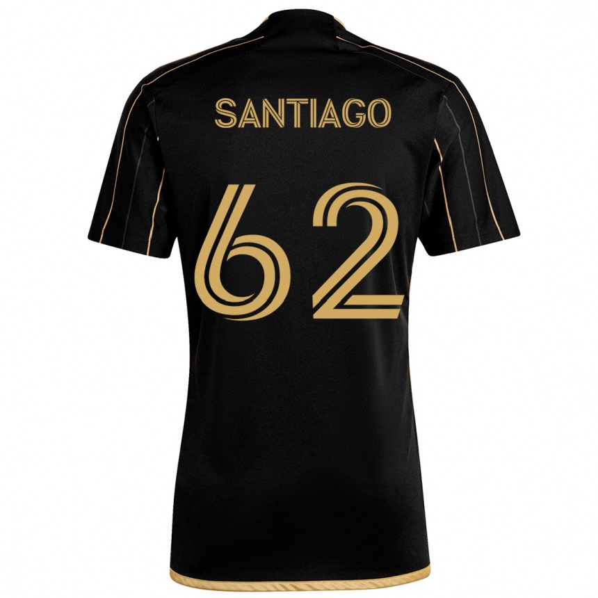 Kids Football Joshua Santiago #62 Black Gold Home Jersey 2024/25 T-Shirt Uk