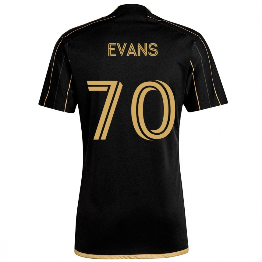 Kids Football Matthew Evans #70 Black Gold Home Jersey 2024/25 T-Shirt Uk