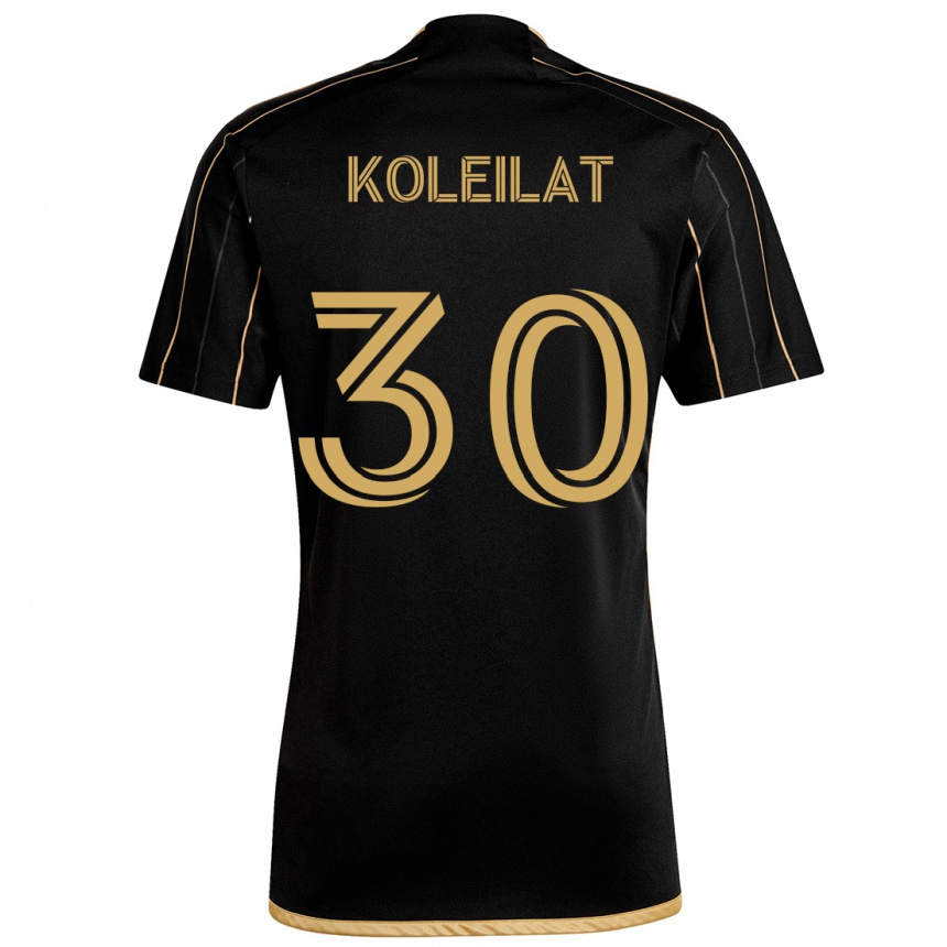 Kids Football Jassem Koleilat #30 Black Gold Home Jersey 2024/25 T-Shirt Uk