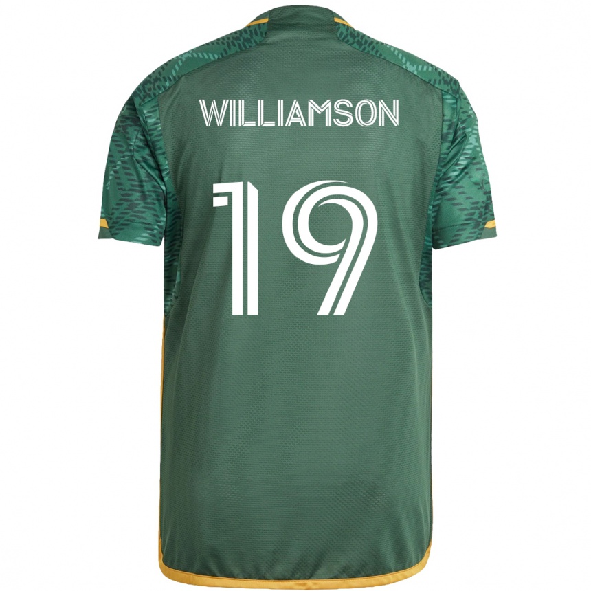 Kids Football Eryk Williamson #19 Green Orange Home Jersey 2024/25 T-Shirt Uk