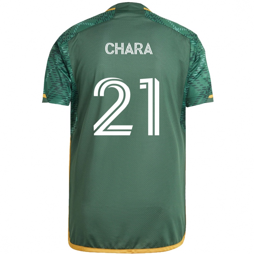 Kids Football Diego Chará #21 Green Orange Home Jersey 2024/25 T-Shirt Uk