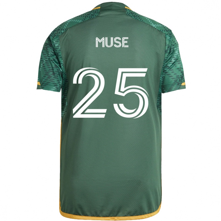 Kids Football Trey Muse #25 Green Orange Home Jersey 2024/25 T-Shirt Uk