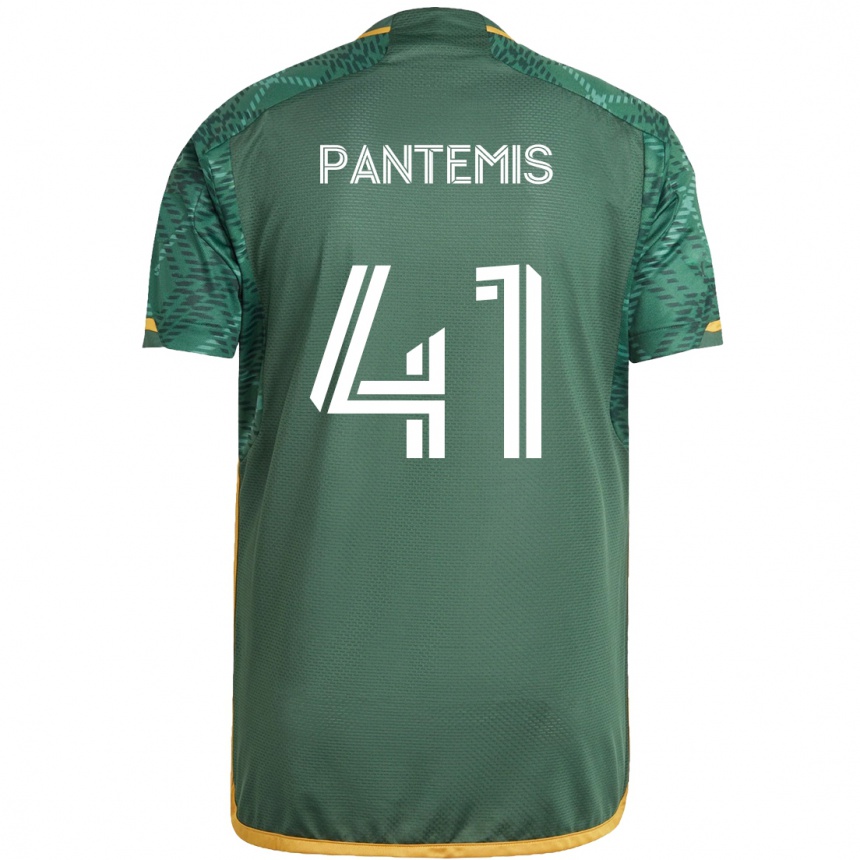 Kids Football James Pantemis #41 Green Orange Home Jersey 2024/25 T-Shirt Uk